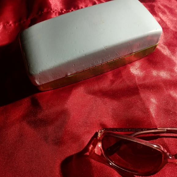 Rare Kate Spade Evette Square Frames Sunglasses & hard green blue eyes case - Picture 3 of 12